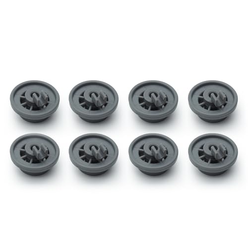 12004485 Dishwasher Lower Rack Wheel for Bosch Kenmore Thermador Gaggenau Dishwashers, Replacement Lower Dish Rack Wheel and Axle Assembly, 12029919 10004343 00617087, Pack of 8 - color: Pack of 8