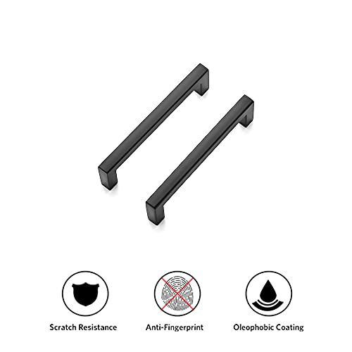 Ravinte Matte Black Cabinet Handles Solid Cabinet Pulls 3-3/4 Inch 5 Pack | Zinc Alloy, Slim Square Bar Grip, Smooth Drawer Pull Feel, Kitchen Cabinet Update, For Cupboards, Dressers, Drawers, Hardware - color: Black, size: Flat Black 3-3/4'' Hole Center