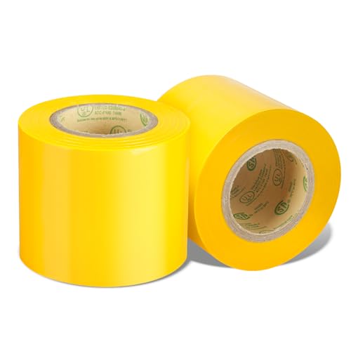 Electrical Tape Yellow, 2 in X 33FT, UL Approved Industrial Grade Waterproof High Temperature Electrical Tape, Multipurpose Insulating Wire Wrapping (2 Packs) - color: Yellow
