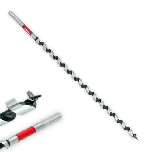 1/2" x 17" Auger Drill Bit for Wood, Hex Shank 3/8 Inch, Wood Boring Drill Bits, Ship Auger Long Drill Bit for Soft and Hard Wood, Plastic, Drywall Tree Stump and Composite Materials - size: 1/2 in, style: Length: 17"