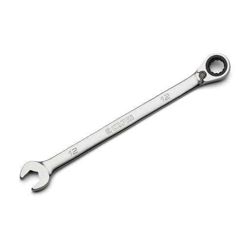 Capri Tools 12 mm 120-Tooth Ultra-Smooth Reversible Ratcheting Combination Wrench, XL Long Series, Metric, 12-Point - size: 12 mm