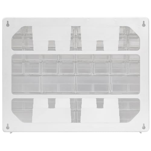 Akro-Mils 64-Drawer Plastic Storage Cabinet, 20" W x 6" D x 16" H, White - color: White, size: 64 Drawer, style: 1 Pack