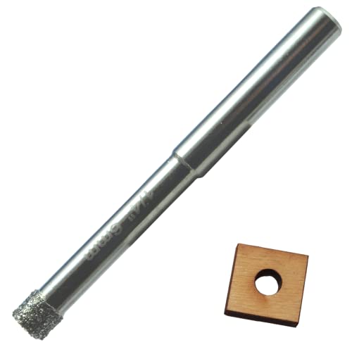 1/4" Diamond Drill Bit For Porcelain & Ceramic Tiles - Glass Drill With Guide, 6mm Bit - size: 6mm 1/4" Core Bit