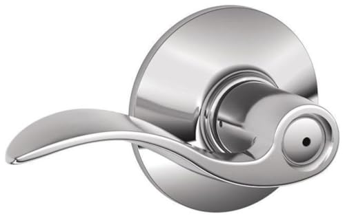SCHLAGE Accent Bed/Bath Privacy Door Handle with Lock, Bright Chrome - color: Bright Chrome, size: Standard
