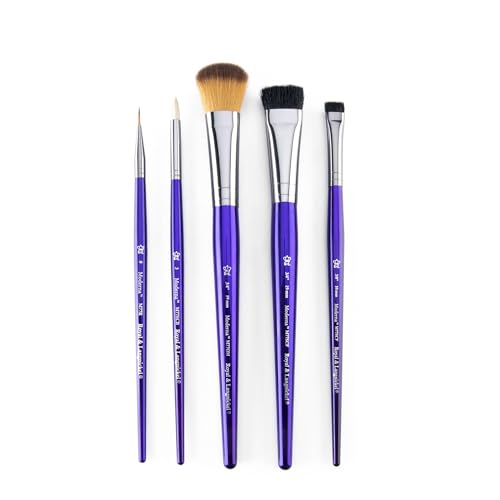 Royal & Langnickel Moderna, 5pc Scruffy & Mop Variety Brush Set for All Painting Mediums, Includes - Scruffy, Mop, Scrubber & Round Brushes Purple - style: Scruffy & Mop Variety