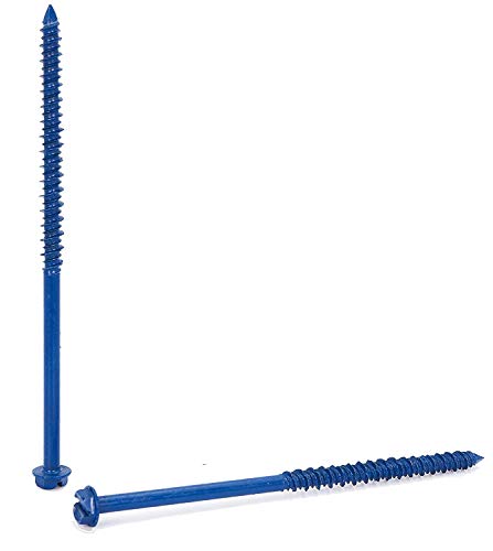 CONFAST 3/16" x 4" Hex Head Concrete Screw Anchor with Drill Bit for Anchoring to Masonry, Block or Brick (100 per Box) - size: 3/16" x 4"