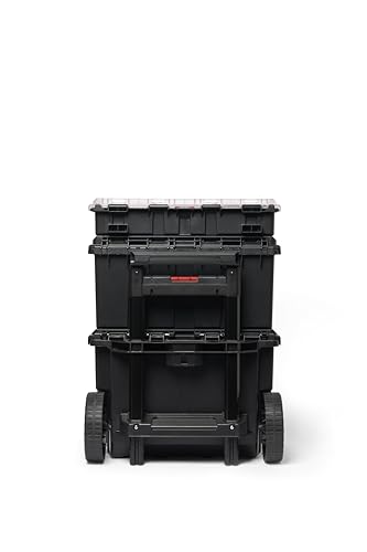 Keter Stack N Rolling Tool Box Modular Storage System 3 Piece - color: Black/Red, size: 3PC System
