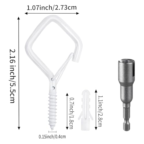 34 Pcs 2.2in Windproof Ceiling Hooks for Plants & Lights - color: White, size: 34Pcs