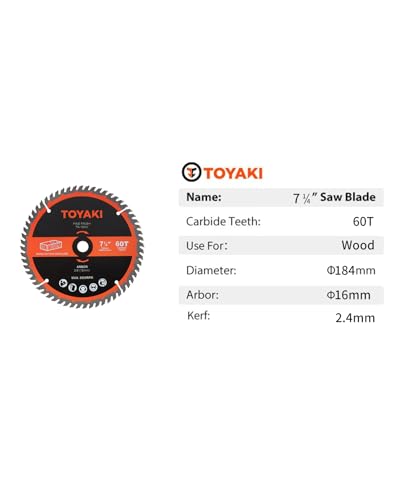 7-1/4 Inch Circular Saw Blade, 60-Tooth Hi-ATB for Cutting Wood | Arbor 5/8-inch(16mm), Ultra-Fine Finish Professional Cutting Wood And Plastic, Use for Miter Saw Table Saw and Circular Saw - size: 7-1/4"_60T_arbor(16mm)