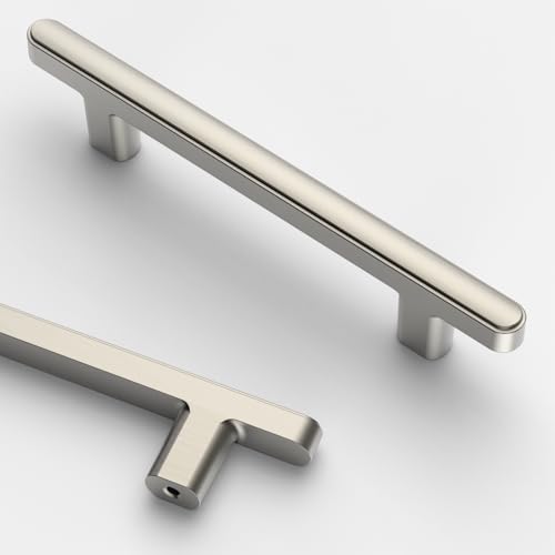 Asidrama 10 Pack 3.75 Inch(96mm) Brushed Satin Nickel Kitchen Cabinet Handles, Cabinet Pulls Kitchen Cabinet Hardware for Cupboard Drawer Pulls - color: Brushed Satin Nickel, size: 3.75" Hole Center, style: 10 Pack