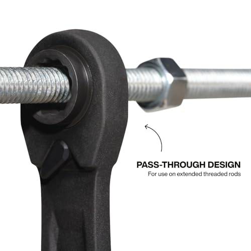 KLEIN TOOLS 68215 4-in-1 Reversible Ratchet Wrench, Box Wrench, SAE Hex Sizes 1/2, 9/16, 5/8, 3/4-Inch, 90-Tooth Ratchet, Pass-Through Design - style: Medium SAE