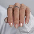 BTArtbox Press On Nails, Cream Soda, Short Square, Brown Chrome, 32Ct - color: A1-Cream Soda