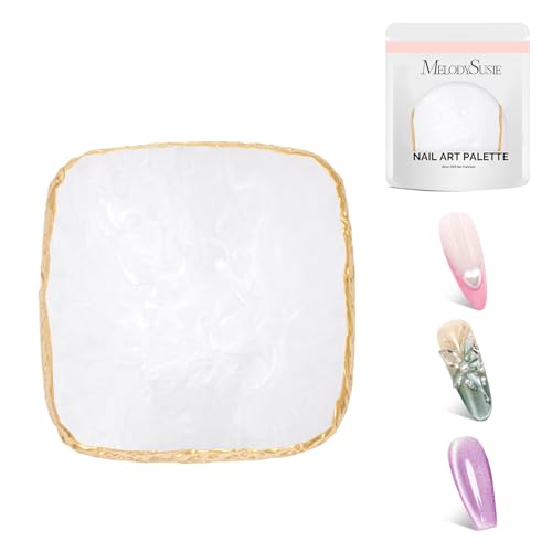 MelodySusie 1Pc Square Resin Nail Art Palette Color Mixing Board White - color: White Square Without Spatula