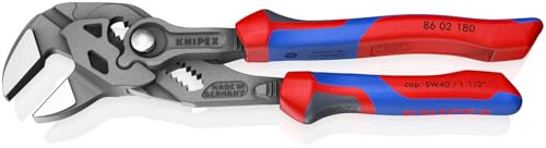 KNIPEX Tools 86 02 180 Pliers Wrench, Black Finish Comfort Grip, 7.25-Inch - style: 7.25-Inch Comfort Grip, Black Finish