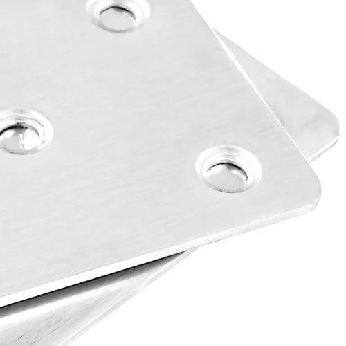 30 Packs 4x2 Inches Stainless Steel Flat Straight Brace Brackets, Mending Joining Plates, Metal Mending Plates with Screws for Furniture Repairing, 2 mm Thickness - size: 30 PCS 4x2 In