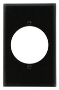 Leviton 1-Gang Flush Mount Outlet/Receptacle Wallplate, Midway Size, Thermoset, 80528-BLK, Black - color: Black