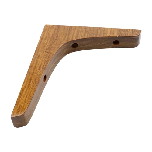 Antrader 2PCS Wooden Shelf Brackets with Screw,5.7"x4.8" L Shape,Dark Brown - color: Dark Brown, size: 5.71"×4.84"×0.79",2pcs
