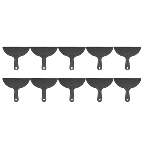HARFINGTON 10pcs Putty Scraper 8" Width 6mm Thin Flexible Plastic Putty Knives for Taping Drywall Spreading Painting Wall Scratching - color: Black, size: 8"
