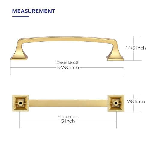 30 Pack Kitchen Cabinet Handles 5 Inch Brushed Brass Cabinet Pulls - color: Brushed Brass, size: 5 Inch Hole Centers