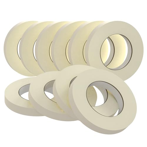SWRT Masking Tape 0.75 Inch x 55 Yards x 10 Rolls, Bulk White Painting Tape - size: 0.75" x 55Yds x 10Rolls