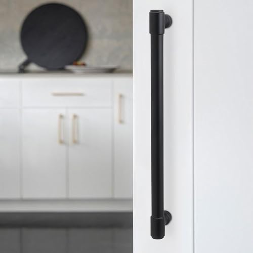 10 Pack 7-1/2 Inch(192mm) Kitchen Cabinet Handles Matte Black Cabinet Pulls Alloy Drawer Pulls Solid Cabinet Hardware - color: Matte Black, size: 7-1/2'' Hole Center(192mm)