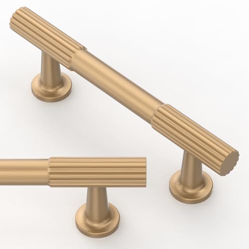 10 Pack Champagne Bronze Cabinet Pulls 3 Inch(76mm) Kitchen Cabinet Handles Solid Zinc Alloy Cabinet Hardware Drawer Pulls - color: Champagne Bronze, size: 3" Hole Center