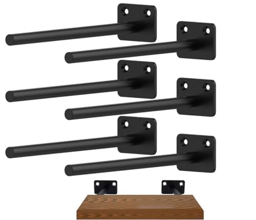 Floating Shelf Brackets, 8 inch Hidden Shelf Brackets Heavy Duty Blind Shelf Support, 150LBS Load Capacity, 6 Pack Floating Shelf Hardware for DIY Wood Wall Floating Shelves - size: 8 Inch