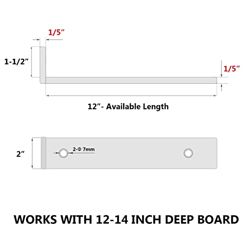 NEODROP 8-Pack 12 Inch Floating Shelf Brackets, Heavy Duty Hidden Shelves Bracket for Kitchen, Nursery, Black Powder Coated Steel - size: 12 Inch, style: 8 Pack