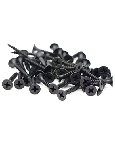 #6 x 1-1/2" Drywall Screws 240PCS Coarse Thread Wood Screws 1 LBS Flat Truss Head Self Tapping Screws Black Phosphate Coated Stainless Fast Self Tapping LZDRY-003-H - color: 1 LB, size: #6x1-1/2