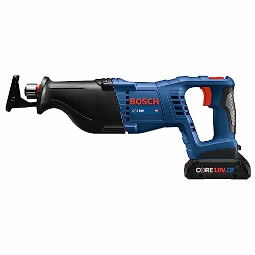 BOSCH CRS180-B15 18V 1-1/8 In. D-Handle Reciprocating Saw Kit with (1) CORE18V 4 Ah Advanced Power Battery - style: w/ 18V 4 Ah Battery
