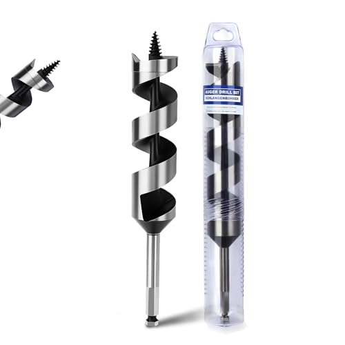 1-1/2" X 9" Auger Bit for Wood, 38x230mm Hex Long Auger Drill Bit | 3/8" Hex Shank,for Hard Wood,Ship, Composite Materials, Drywall and DIY Projects - size: 1-1/2" (38mm)diameter, style: 9 inch / 230mm Length