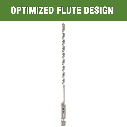 5/32" x 6" Masonry Drill Bits 5/32 inch Concrete Hammer Drill Bits Carbide Tipped, for Cement, Brick, Stone, 2 Pack, Hex Shank - size: 5/32" - 2 Pack