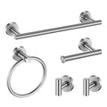 Towel Bar Set Brushed Nickel, Bathroom Towel Ring Set 5pcs Including 2pcs 16'' Tower Bar, Towel Ring and 2 PCS Towel Hooks - color: Brushed Nickel-5pcs-16inch