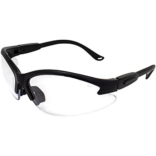 Global Vision Cougar Safety Glasses Nurses Dental Assistant Glasses Shooting Glasses for Women Men Clear Lens (Black) - color: Black