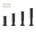 Furniture Legs Metal Adjustable 4 Pcs 3.15-4.72 inch, Adjustable Cabinet Legs for Sofa/Bed/Chair/Dresser/Table, Bed Center Slat Support Legs, Black - size: 3.15-4.72" (4pcs)