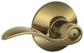 SCHLAGE Accent Bed/Bath Privacy Door Handle with Lock, Antique Brass - color: Antique Brass, size: Standard