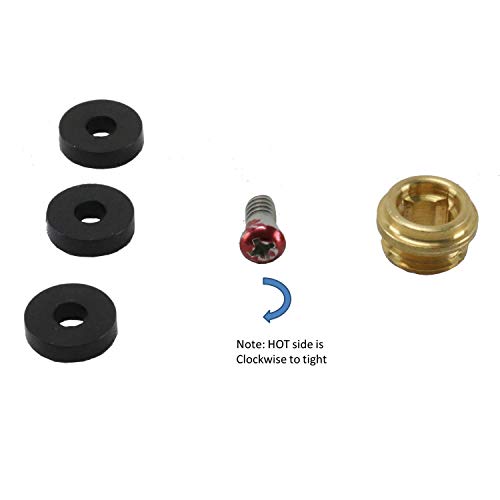 Repair Kit for 4" or 8" Faucets, Rubbers, Screw and Copper Seat, HOT (Hot-Kit) - style: Hot-Kit