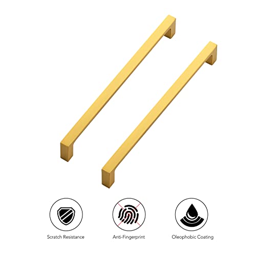 Ravinte Brushed Brass Solid Pulls Cabinet Handles 7-1/2 Inch 10 Pack - size: 7-1/2 Inch Hole Center