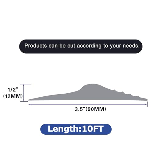 ToLanbbt 10Ft/3M Universal Garage Door Rubber Threshold Strip with 300ml Black Adhesive/Sealant, Weatherproof Seal Strip DIY Weather Stripping Replacement (Grey) - color: Gray, size: 10 Ft (incl. 1 adhesive)