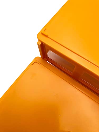 Stackable Storage Drawers Set of 20 with Dividers and Paper Labels - color: Orange