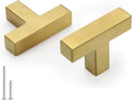 Goldenwarm 5 Pack Gold Cabinet Knobs，Brushed Brass Drawer Knobs - color: Gold, size: Single Hole
