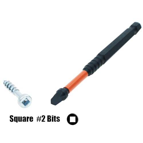 10 Pack #2 Square Driver Bits, 6-Inch Impact SQ2 Bits - size: 6inch, style: pocket hole driver bits