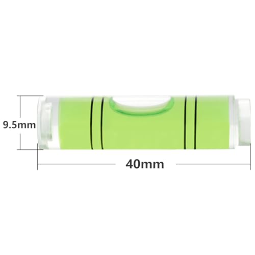JYK Mini Cylindrical Level 20pcs, 9.5x40mm Small Horizontal Bubble Levels - Bubble Spirit Level Measuring Tools for Construction, DIY, and Layout