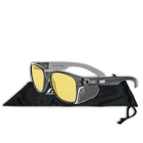 MAGID Gemstone Y50 Performance Anti-Fog Safety Glasses with Side Shields - color: Amber Lens | Black Frame, size: 2 Pairs