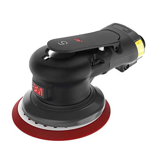 3M Xtract Pneumatic Random Orbital Sander, 88946, 5 in - size: 5 in, 3/16 in Orbit, style: Self-Generated Vacuum