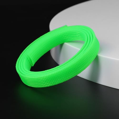 25ft PET Expandable Braided Cable Sleeve 3/8inch(10mm) Pet Braided Cable Sleeve for Audio Video Device Wire Automotive Wire (Green) - color: Green, size: 10mm"(3/8 inch)