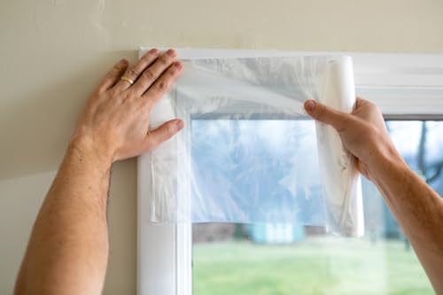 Duck MAX Strength Window Insulation Kit, Winter Window Seal Kit Fits Patio Doors & Large Windows, Heavy Duty Shrink Film Insulator, Indoor Installation, Window Tape Included, 84" x 120", Clear, 2 Pack - size: XL Window/Patio - 2 Pack