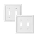 DEWENWILS White Light Switch Cover, Metal Toggle Light Switch Wall Plate - color: White, size: 2 Toggle 2PK