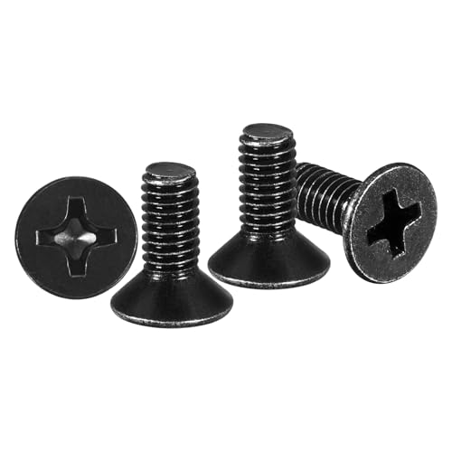 METALLIXITY M4-0.7x10mm Phillips Flat Head Bolts 304 Black 50Pcs - color: Black, size: M4-0.7x10mm
