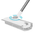 3 in 1 Floor Scrub Brush with Long Handle & Squeegee - color: White